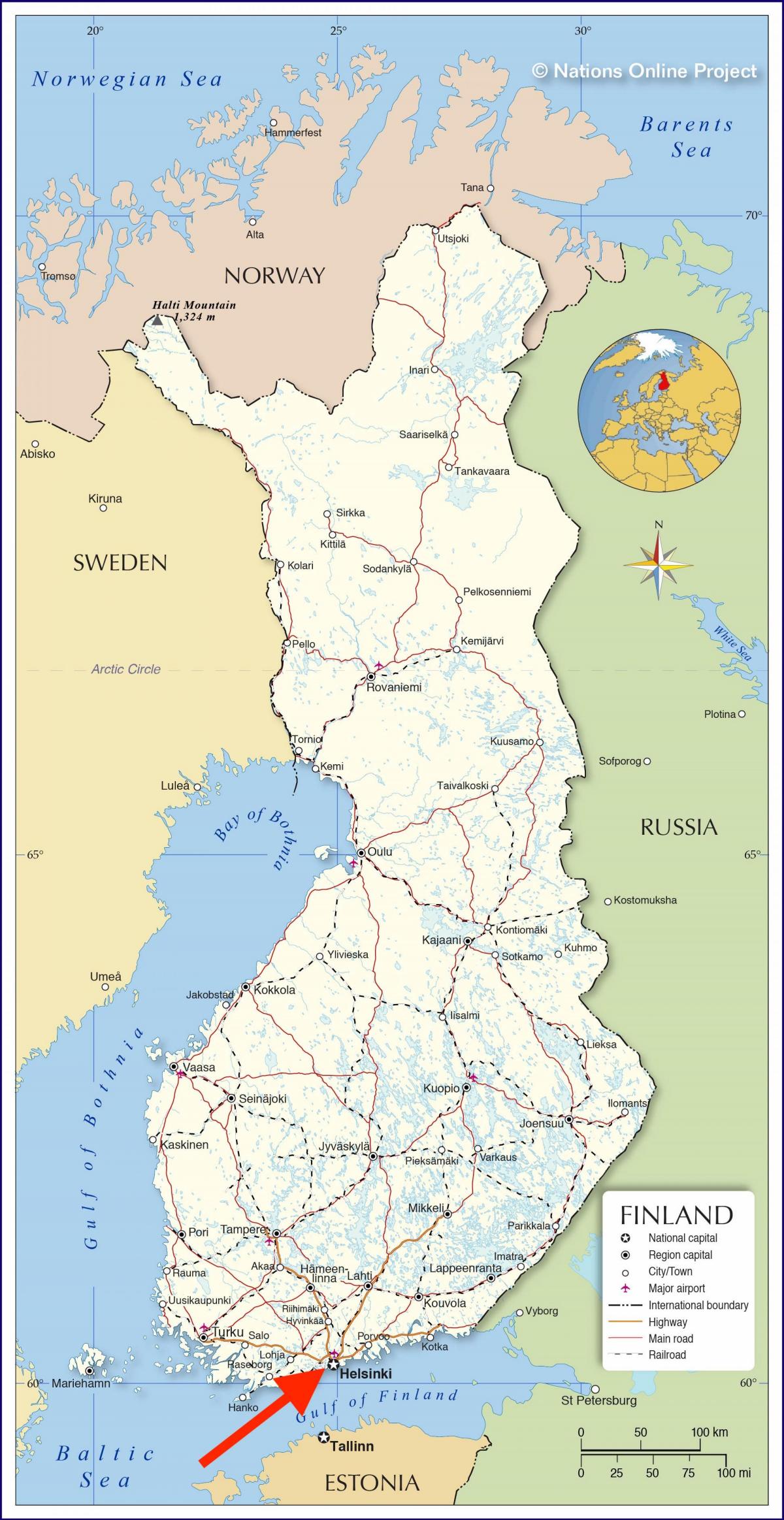 Helsinki na mapie Uusimaa - Finlandia
