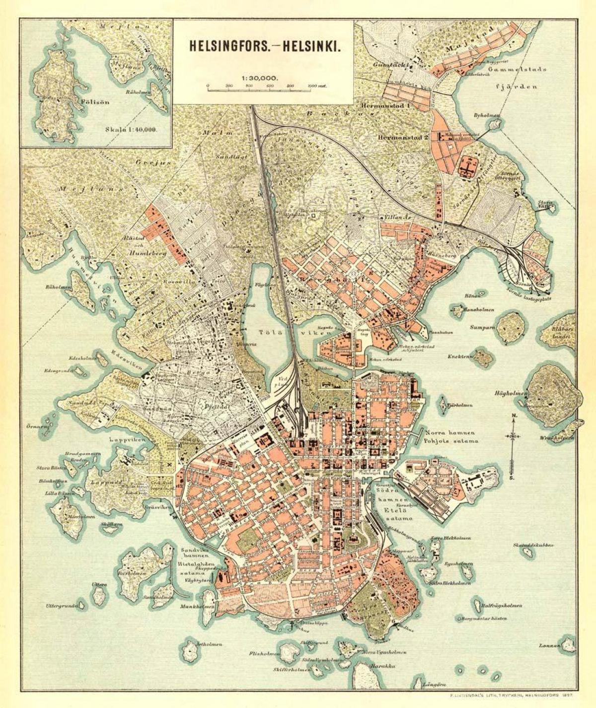 Helsinki zabytkowa mapa