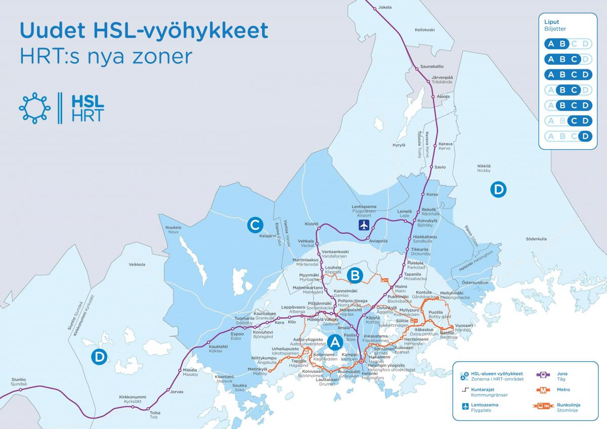 Mapa stref w Helsinkach